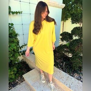 NWT D_RAMA NYC Plus Size Women’s Ribbed Yellow Summer Polo Dress 3X
